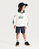 image 2 of F&F Boys Cotton Rich Athletics Dept Slogan Rugby Sweatshirt in Cream