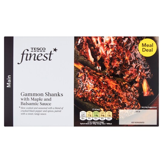 Tesco Finest Maple & Balsamic Gammon Shanks 545G Tesco Groceries