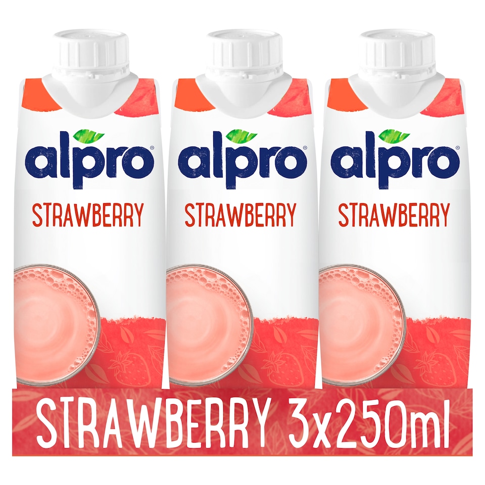 image 1 of Alpro Soya Drink - Strawberry 3x250ml