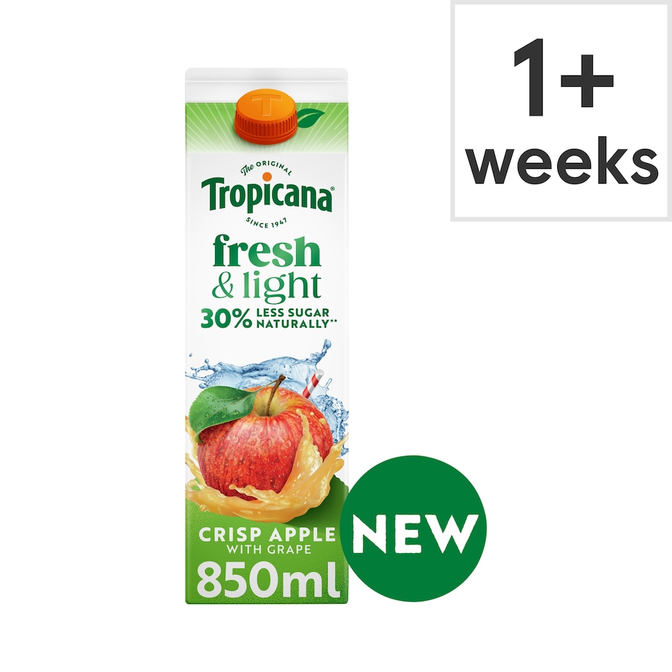image 1 of Tropicana Fresh & Light Crisp Apple juice Drink 850ml