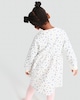 image 3 of F&F Girls Cotton Rich Floral Print Long Sleeved Sweater Dress in Cream