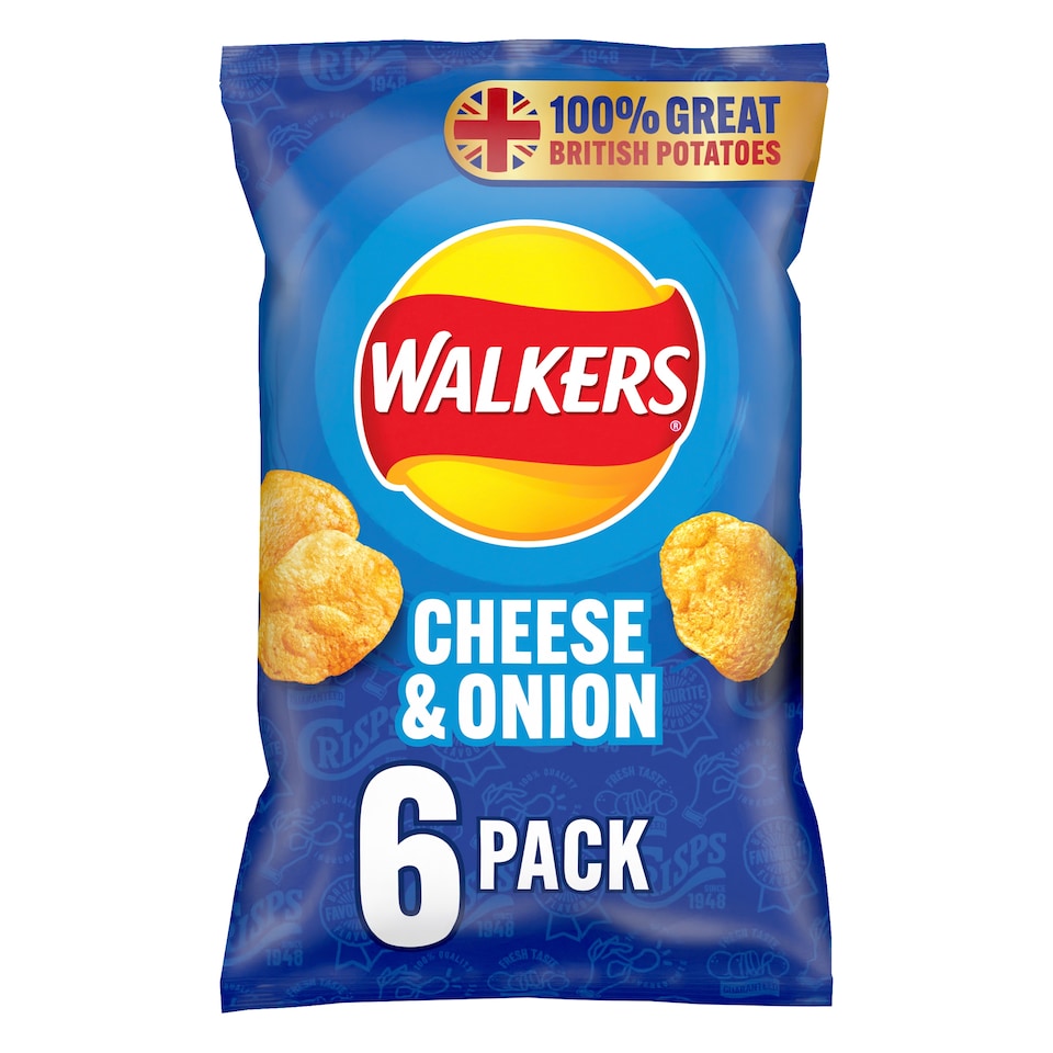 image 1 of Walkers Cheese & Onion Multipack Crisps 6x25g