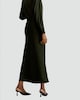 image 4 of F&F Satin Bias Cut Midi Slip Skirt in Green