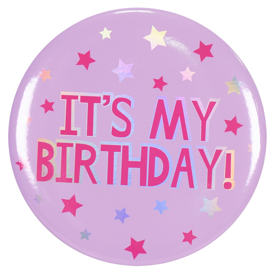 Large Pink Birthday Badge
