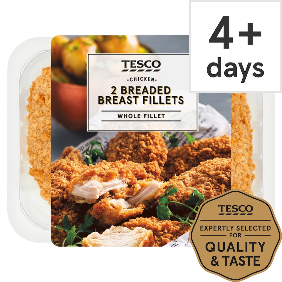 Tesco 2 Breaded Chicken Breast Fillets 350G