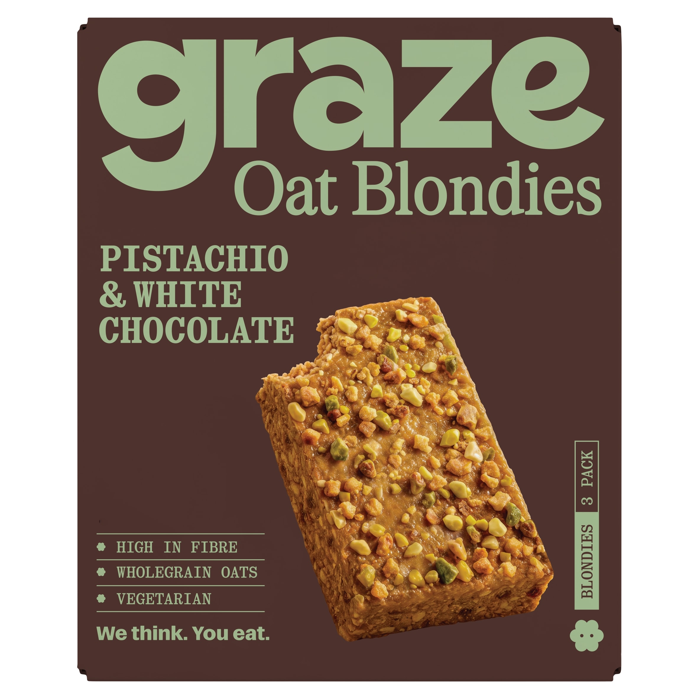 Graze Pistachio & White Chocolate Oat Blondies 3x45g