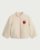 image 4 of F&F Girls Strawberry Fleece Jacket in Cream