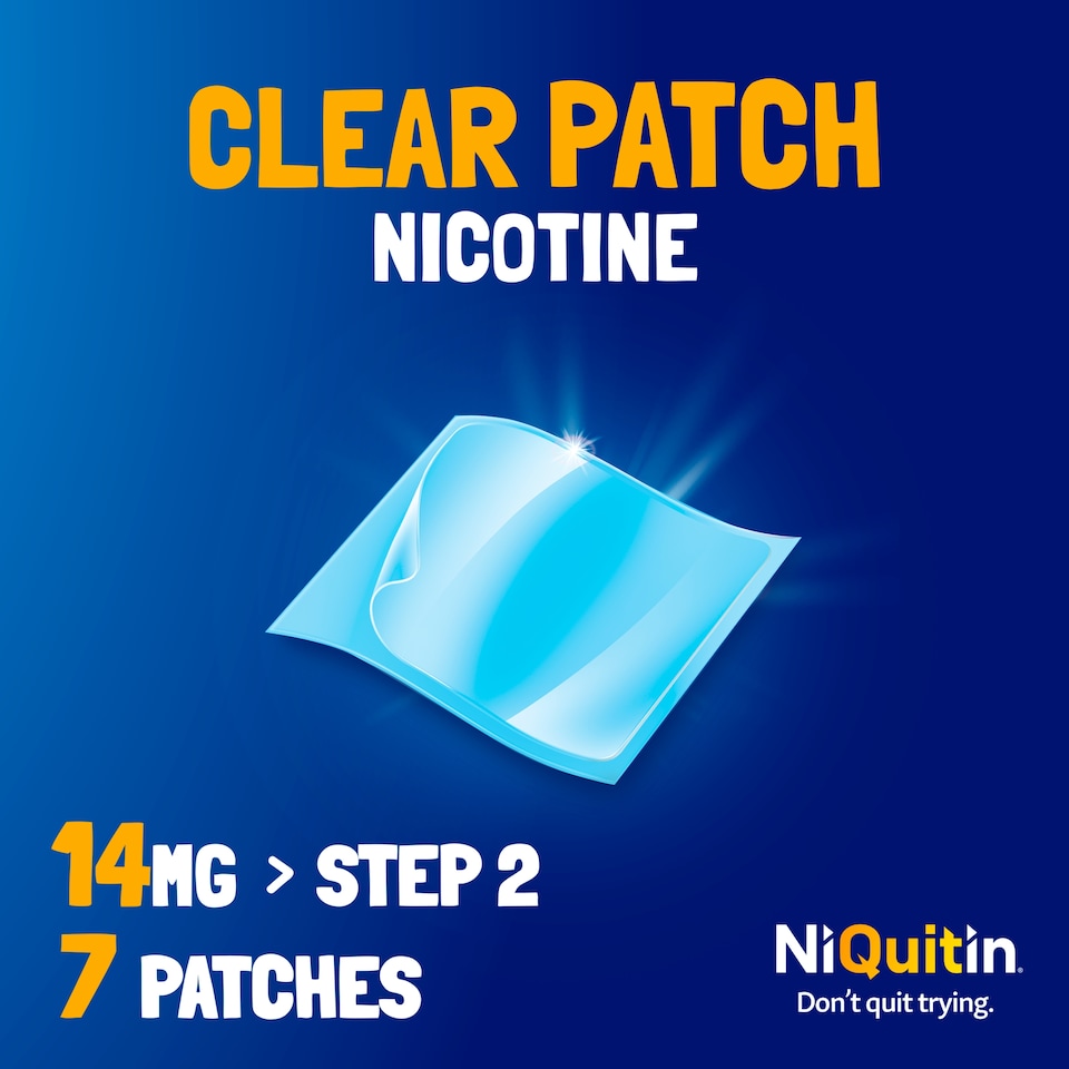 image 1 of NiQuitin Clear Patch Stop Smoking Aid 14mg Nicotine Patches 7s