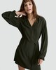 image 2 of F&F Ruffle Trim Tie Waist Dress in Khaki