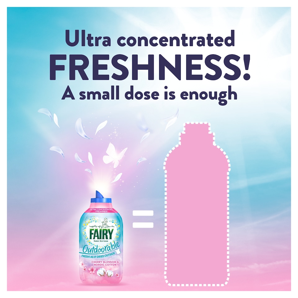 image 1 of Fairy Outdoorable Fabric Conditioner Cherry Blossom & Nordic Cotton 53 Washes 742ml