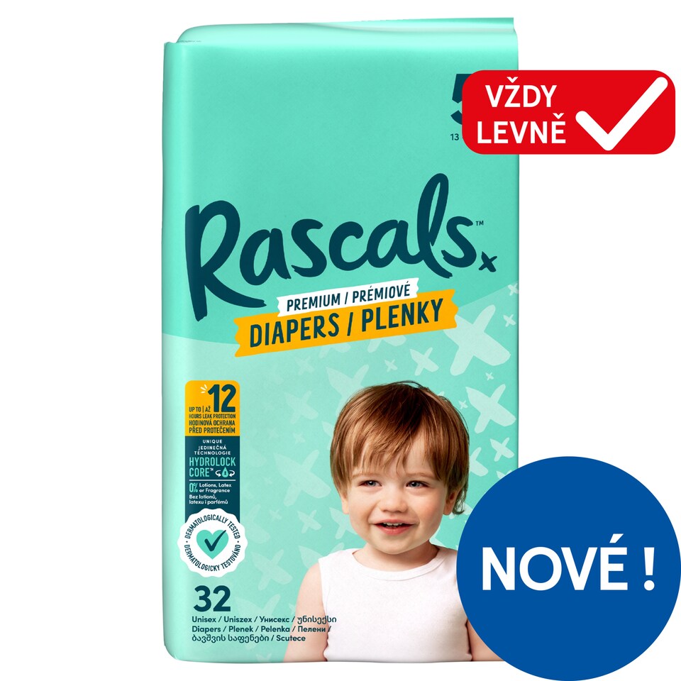 Rascals Premium Diapers 5 13 - 18 kg 32 pcs
