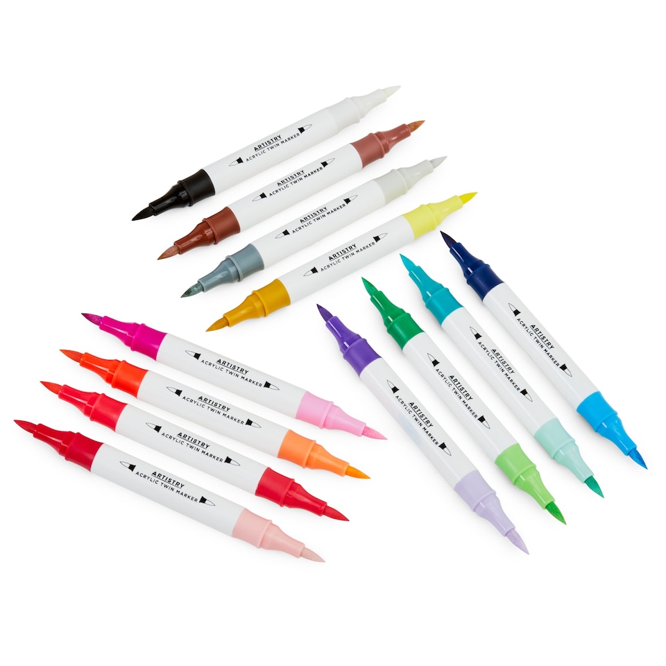 image 1 of Artistry 12pk Acrylic Twin Paint Markers