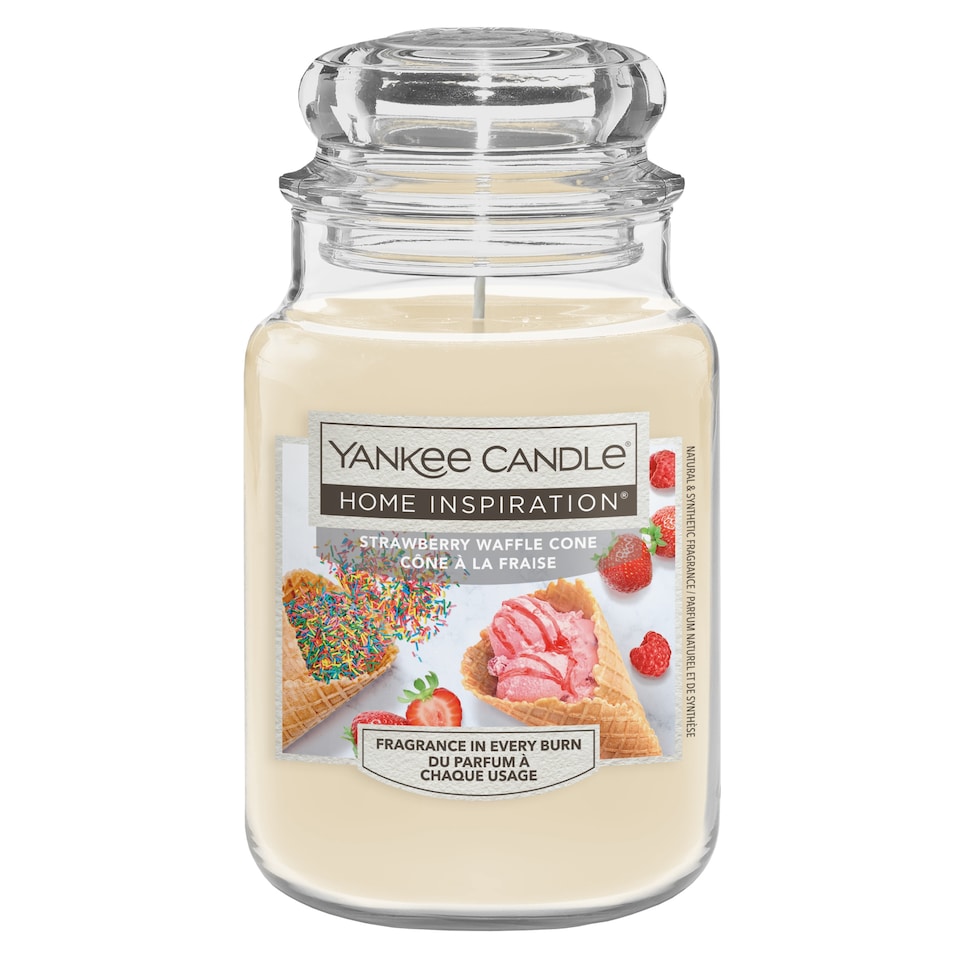 image 1 of Yankee HI Strawberry Waffle Cone Large 538g Jar