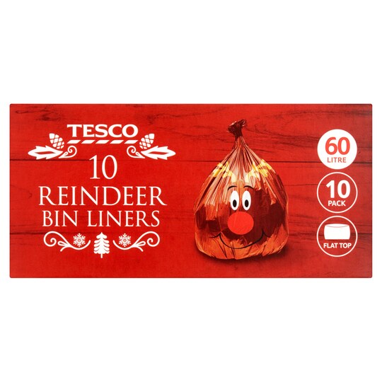 Tesco 10 Reindeer Bin Liners Tesco Groceries
