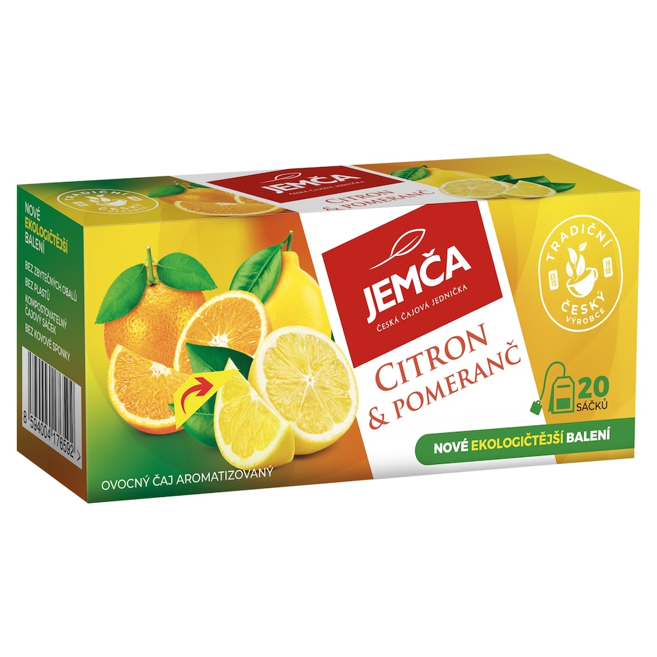 Jemča Citron a pomeranč ovocný čaj aromatizovaný 20 x 1,75g (35g)