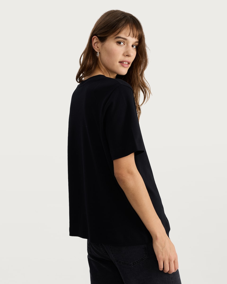 image 1 of F&F Pure Cotton Heavyweight Crew Neck T-Shirt in Black