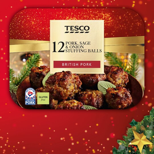 Tesco 12 British Pork Stuffing Balls 350G Tesco Groceries