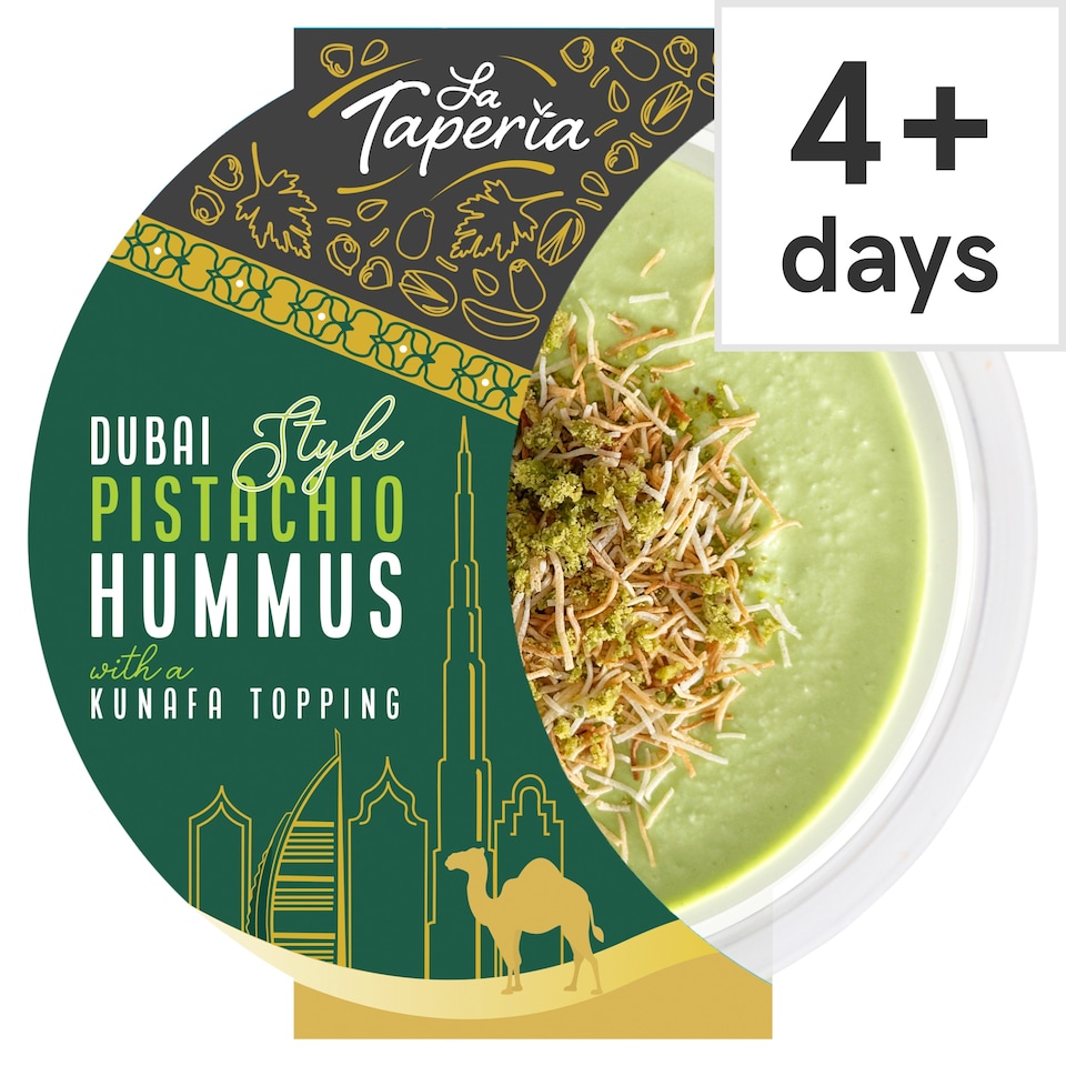 LA TAPERIA DUBAI STYLE PISTACHIO HUMMUS WITH A KUNAFA TOPPING 200g