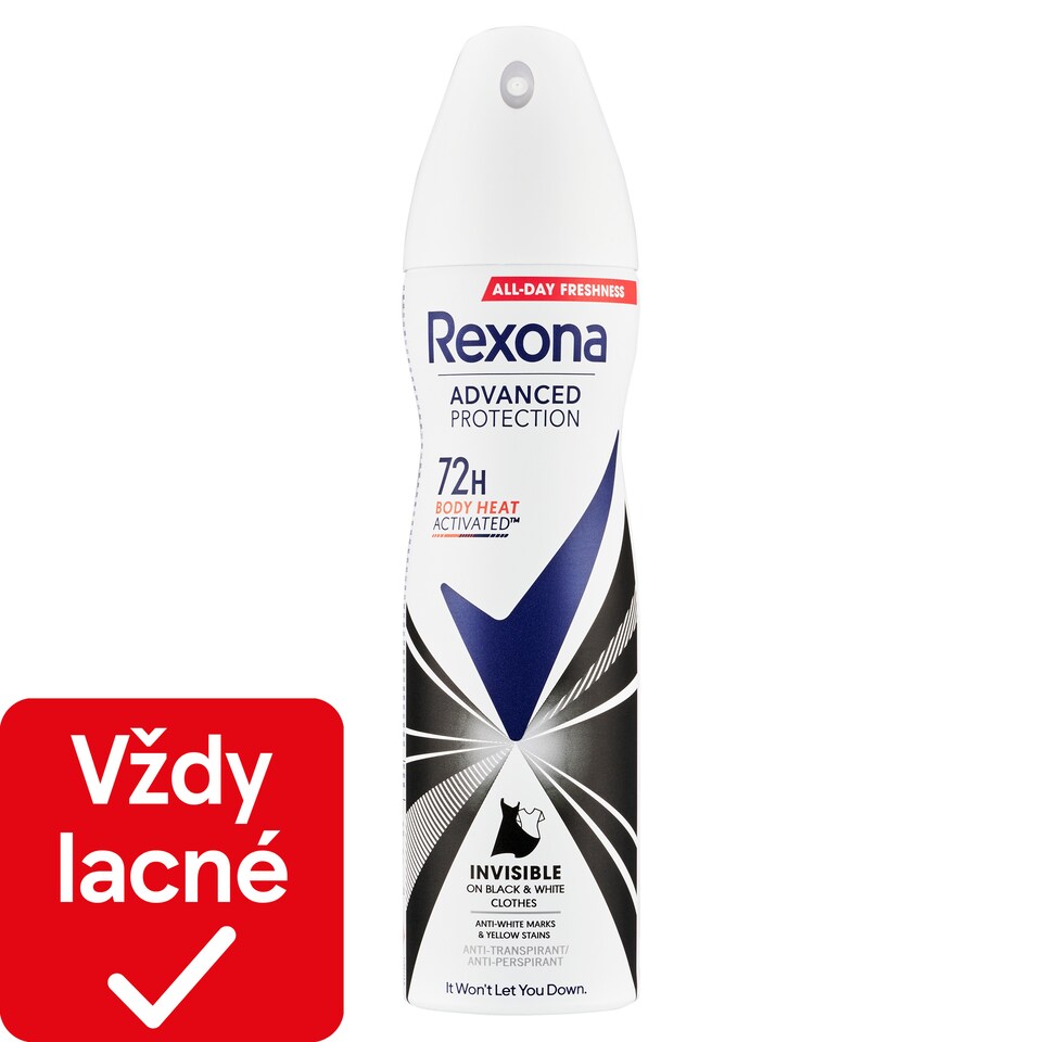 obrázok 1 z Rexona Advanced Protection Invisible black & white Antiperspirant sprej 150 ml