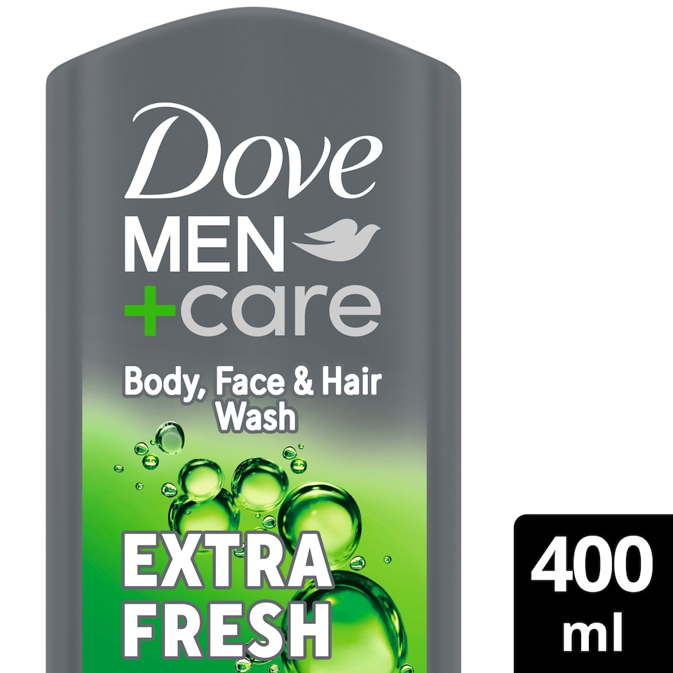 image 1 of Dove Men+Care Refreshing 3-in-1 Hair, Face and Body Wash Extra Fresh 400 ml