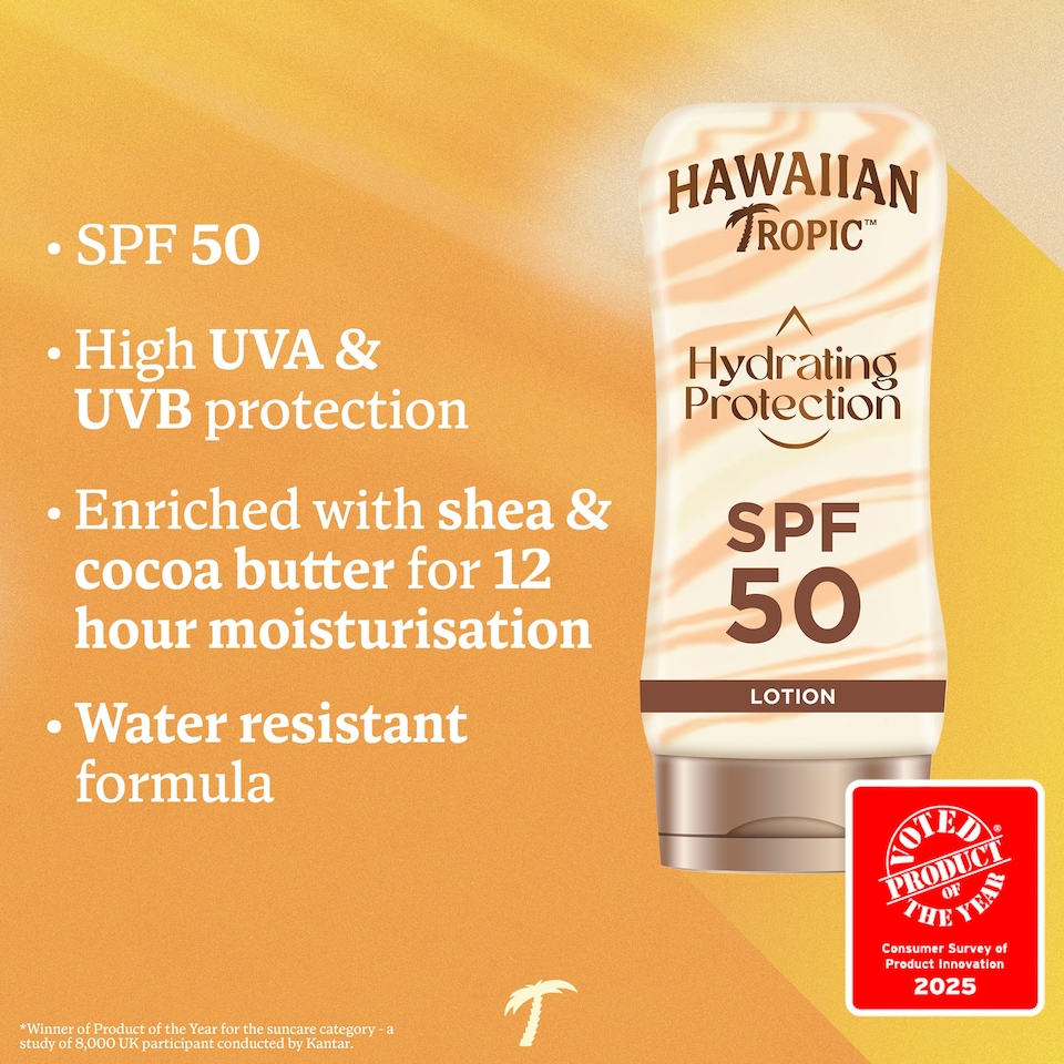 image 1 of Hawaiian Tropic Hydrating Protection Lotion SPF50 180ml
