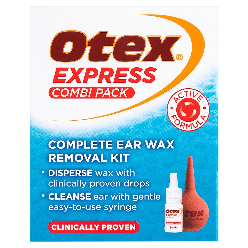 Otex Express Combi Pack Ear Wax Removal Kit with Bottle, Syringe & Drops 10ml