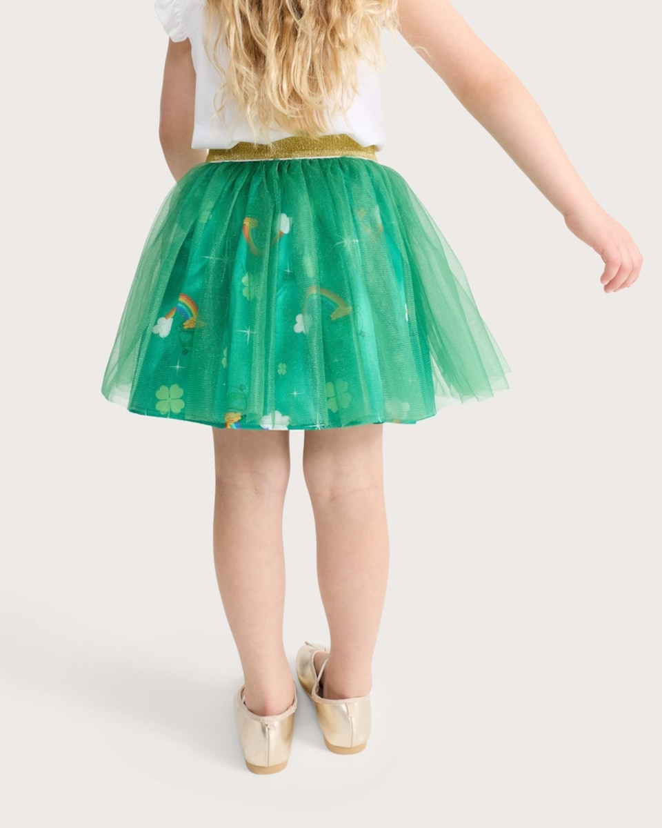image 1 of F&F Girls 2-Piece St Patrick’s Day Fancy Dress Costume with Hat in Green