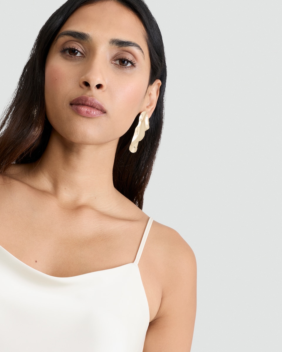 image 1 of F&F Satin Strappy Cami Top in Ivory