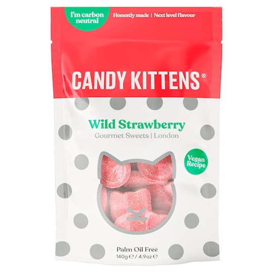 Candy Kittens Wild Strawberry Sweets 140G Tesco Groceries