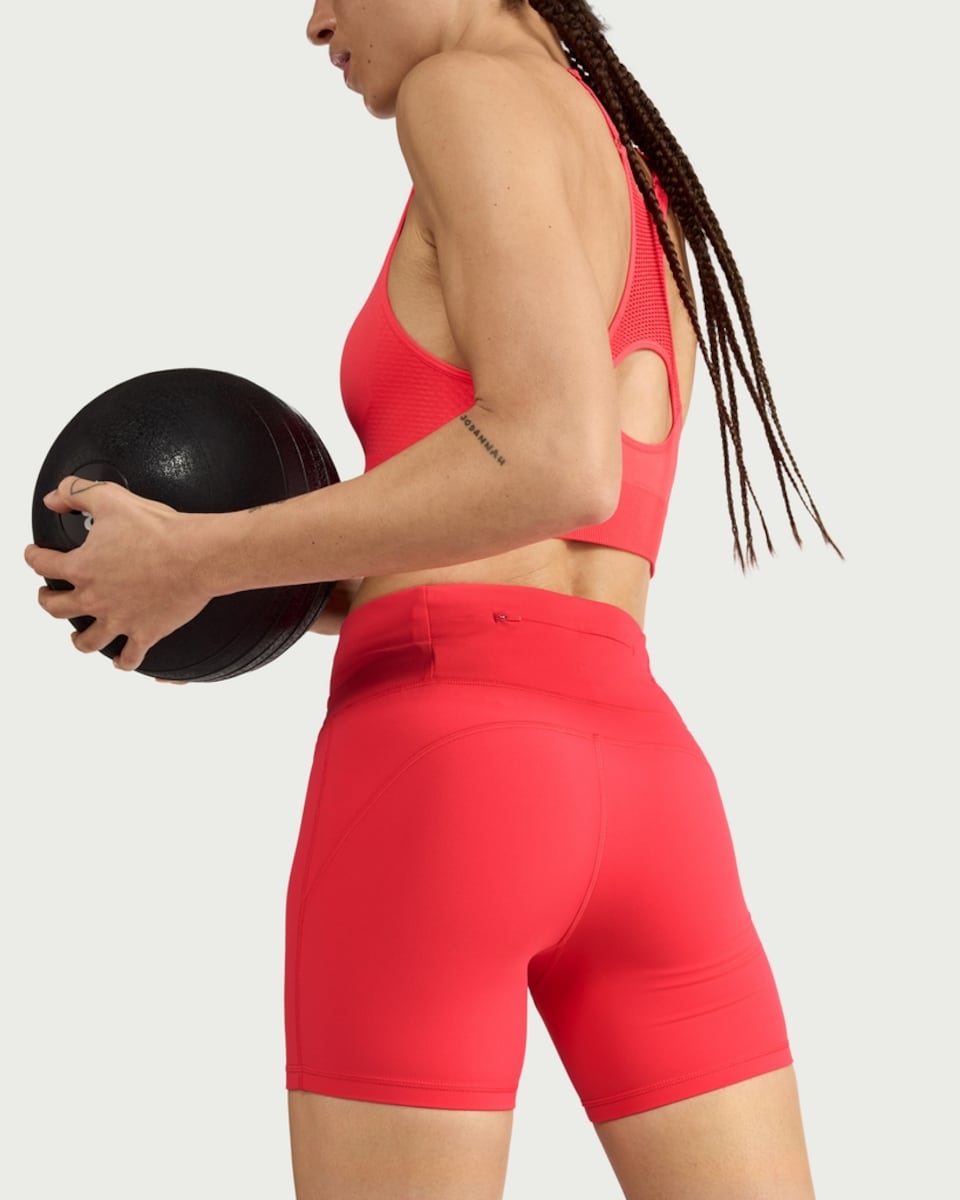 image 1 of F&F Active ULTRAMOVE High Waisted Cycling Shorts in Red