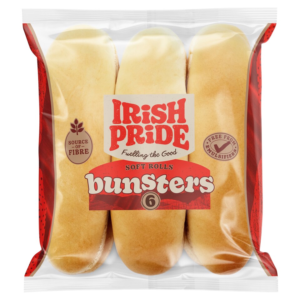 Irish Pride 6 Bunster Soft Rolls 420g
