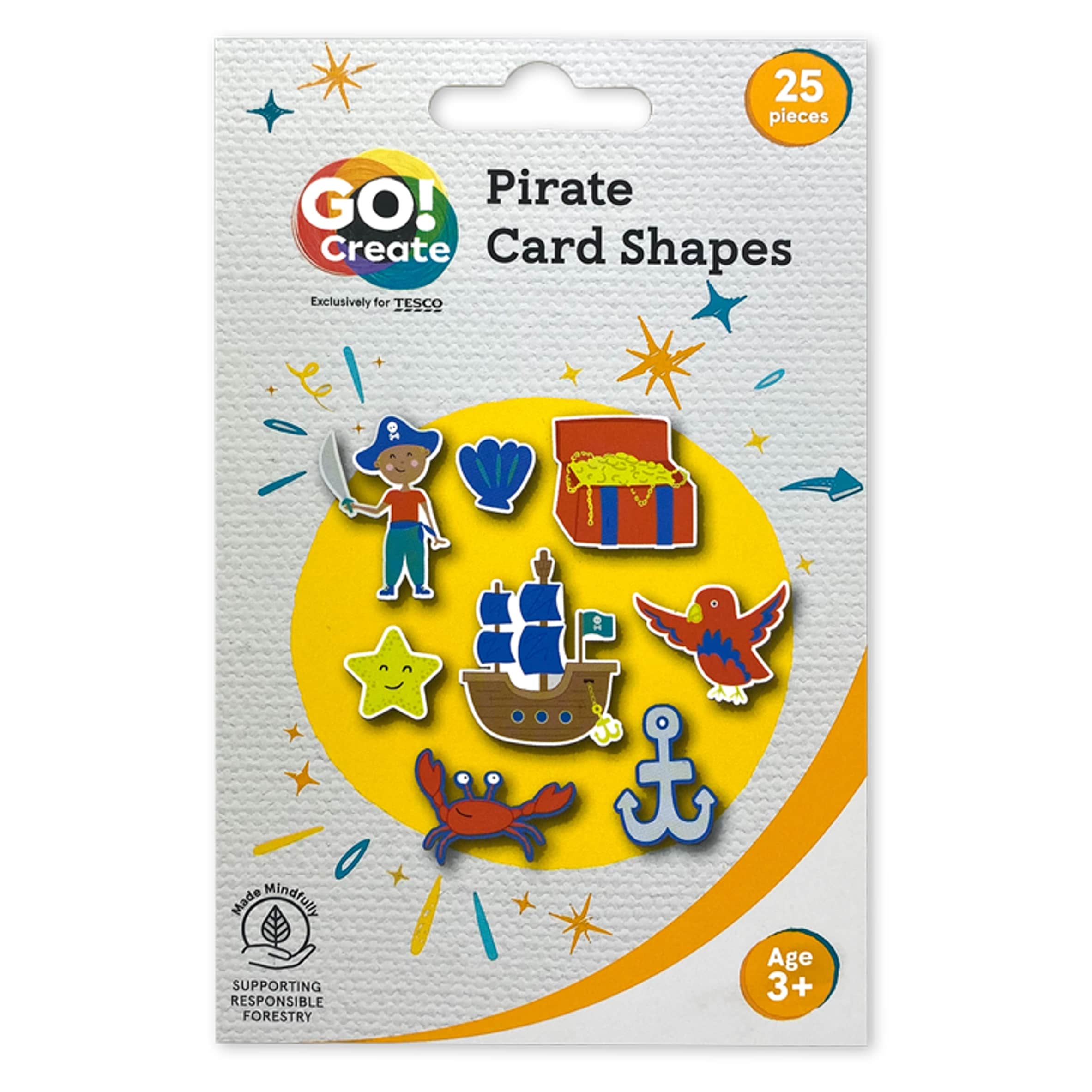 Go Create Pirate Card Shapes 25 Pieces - Tesco Groceries