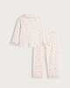 image 2 of F&F Girls Pure Cotton Floral Print Revere Pyjama Set in Cream