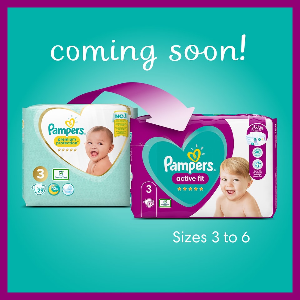 image 1 of Pampers Premium Protection Size 4 Jumbo Pack 54 Nappies