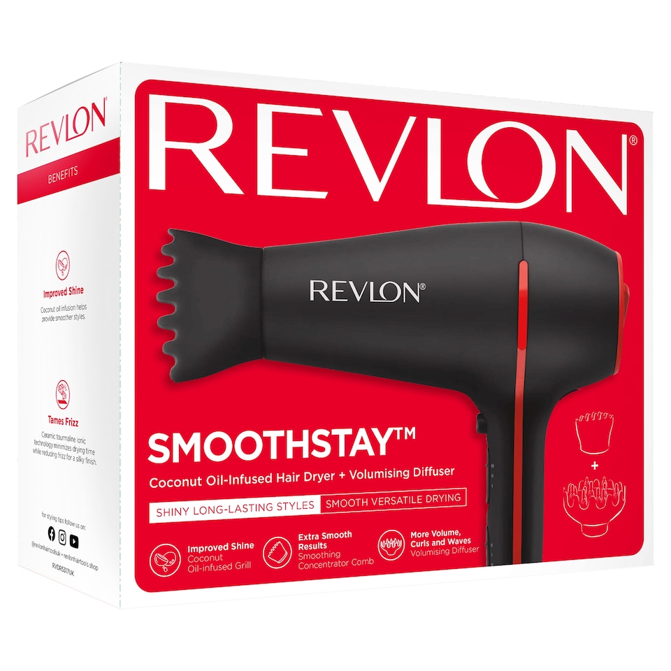 image 1 of Revlon Smoothstay Coconut Oil Hair Dryer