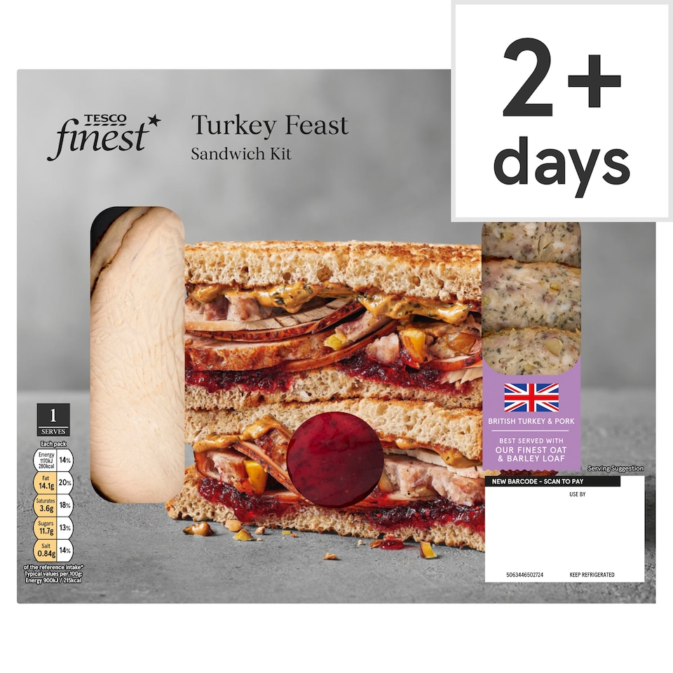 Tesco Finest Turkey Feast Sandwich Kit 130g