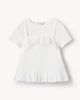 image 4 of F&F Girls Short Sleeved Lace Trim Top in White