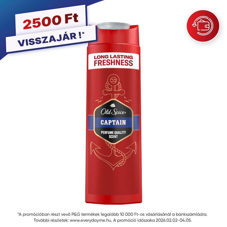 Old Spice Captain Férfi 3 az 1-ben Sampon és Tusfürdő, 400 ml