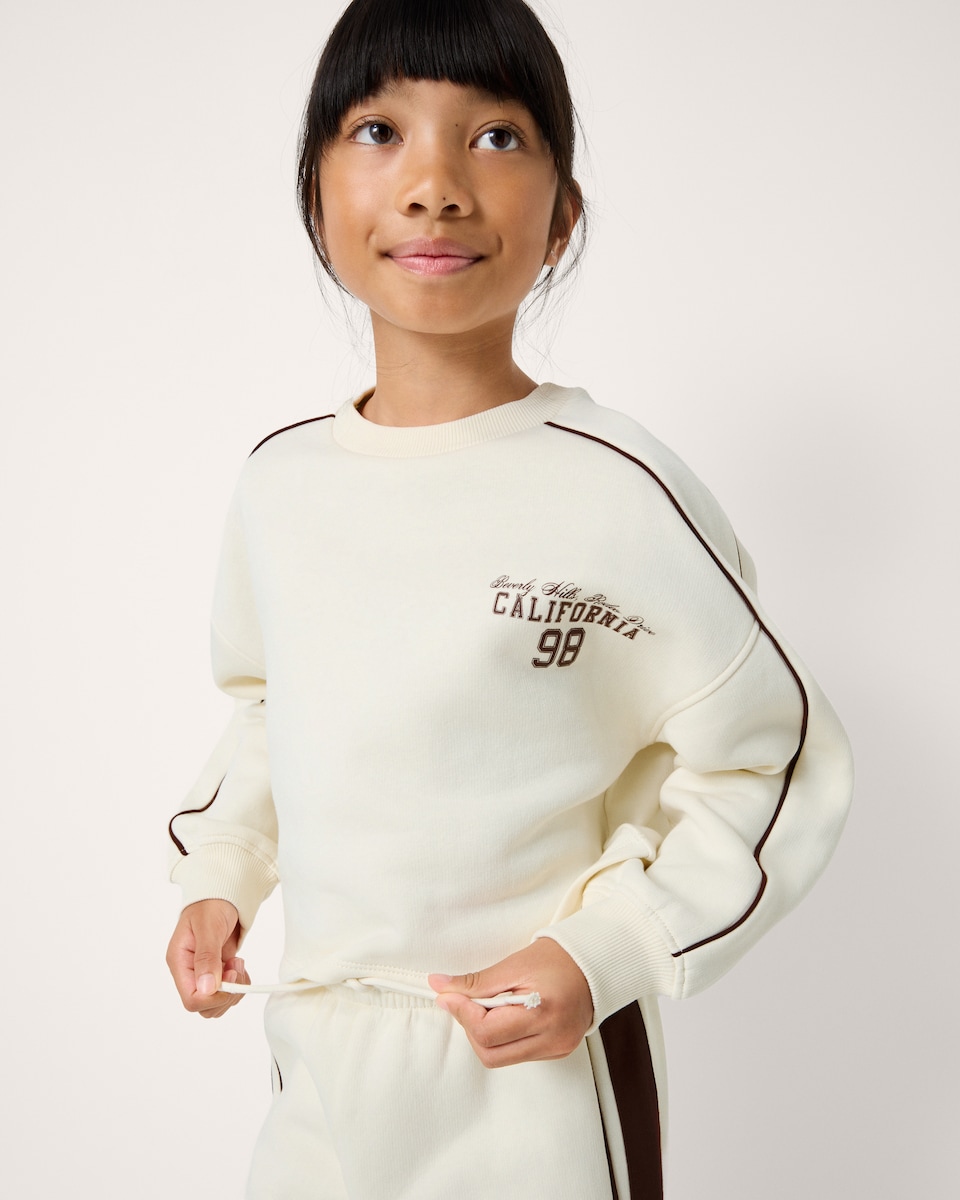 image 1 of F&F Active Girls AFTERCLASS Sweatshirt and Trousers Set in Cream