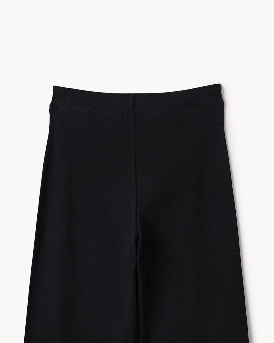 image 1 of F&F Girls School Cotton Rich Wide Leg Trousers in Black