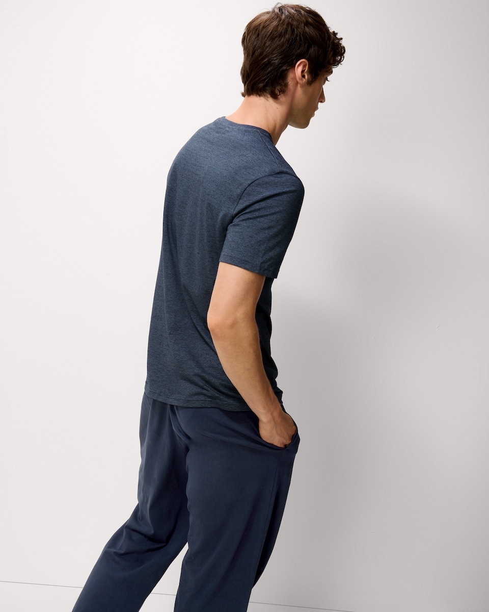 image 1 of F&F Pure Cotton Striped Pyjama Set in Blue