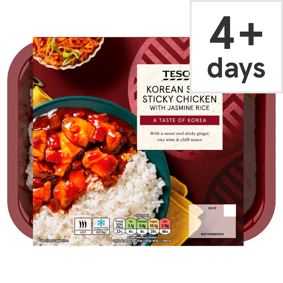 Tesco Korean Style Sticky Chicken & Jasmine Rice 400g