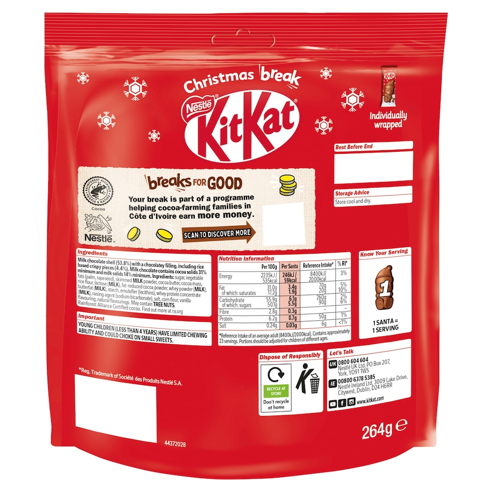 image 1 of KITKAT Santa Large Pouch 264g