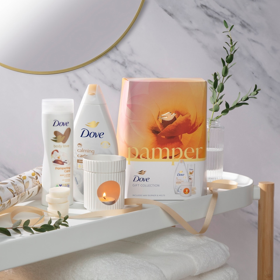 image 1 of  Dove Pamper Collection with Wax Burner & Melts Gift Set
