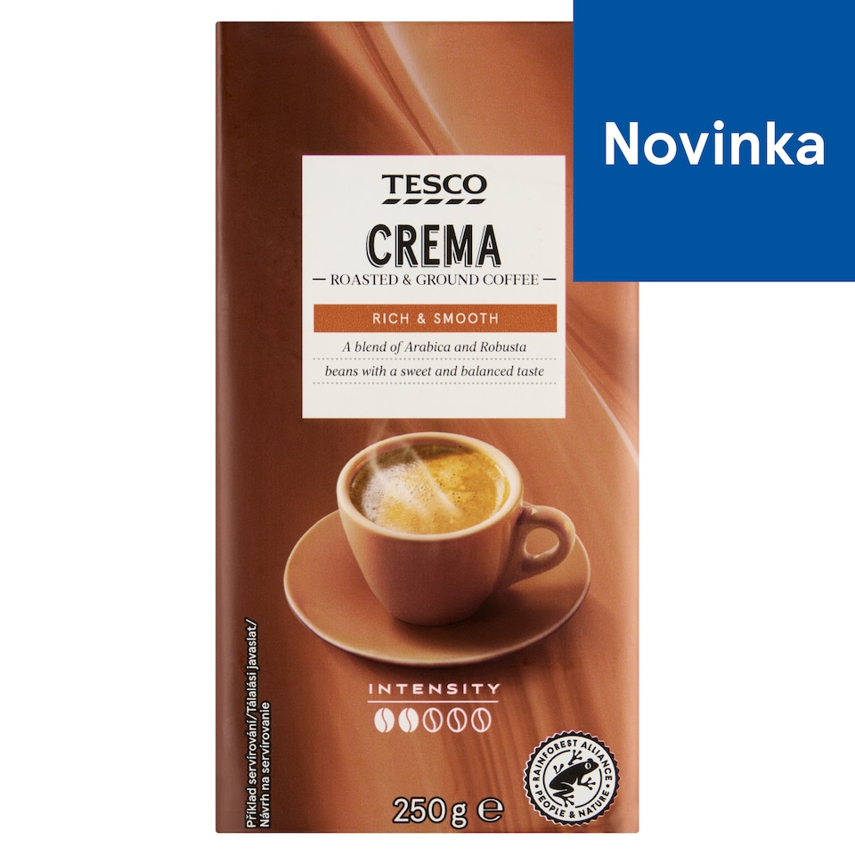 Tesco Crema zmes praženej mletej kávy 250 g