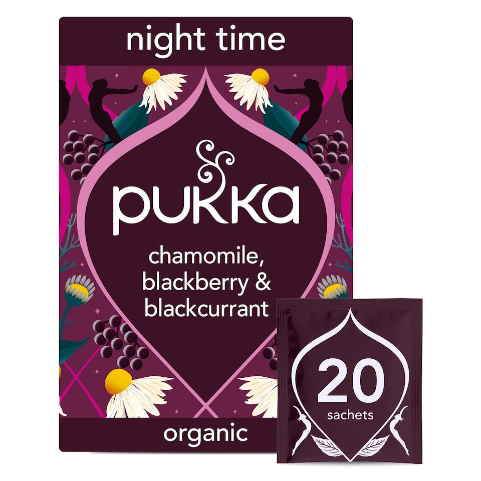 Pukka Organic Night Time Berry Herbal Tea With Chamomile 20 Sleep Tea Bags 32g