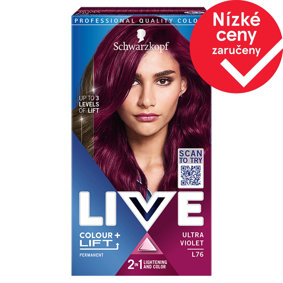 Obrázek 1 pro produkt Schwarzkopf Live Colour + Lift barva na vlasy Ultra fialová L76