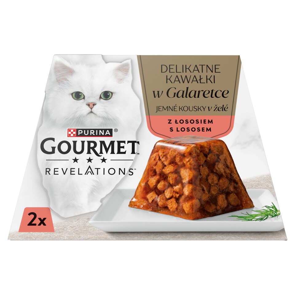 Purina Gourmet Revelations pástétom lazaccal zselében macskaeledel 2 x 57 g (114 g)  1. kép