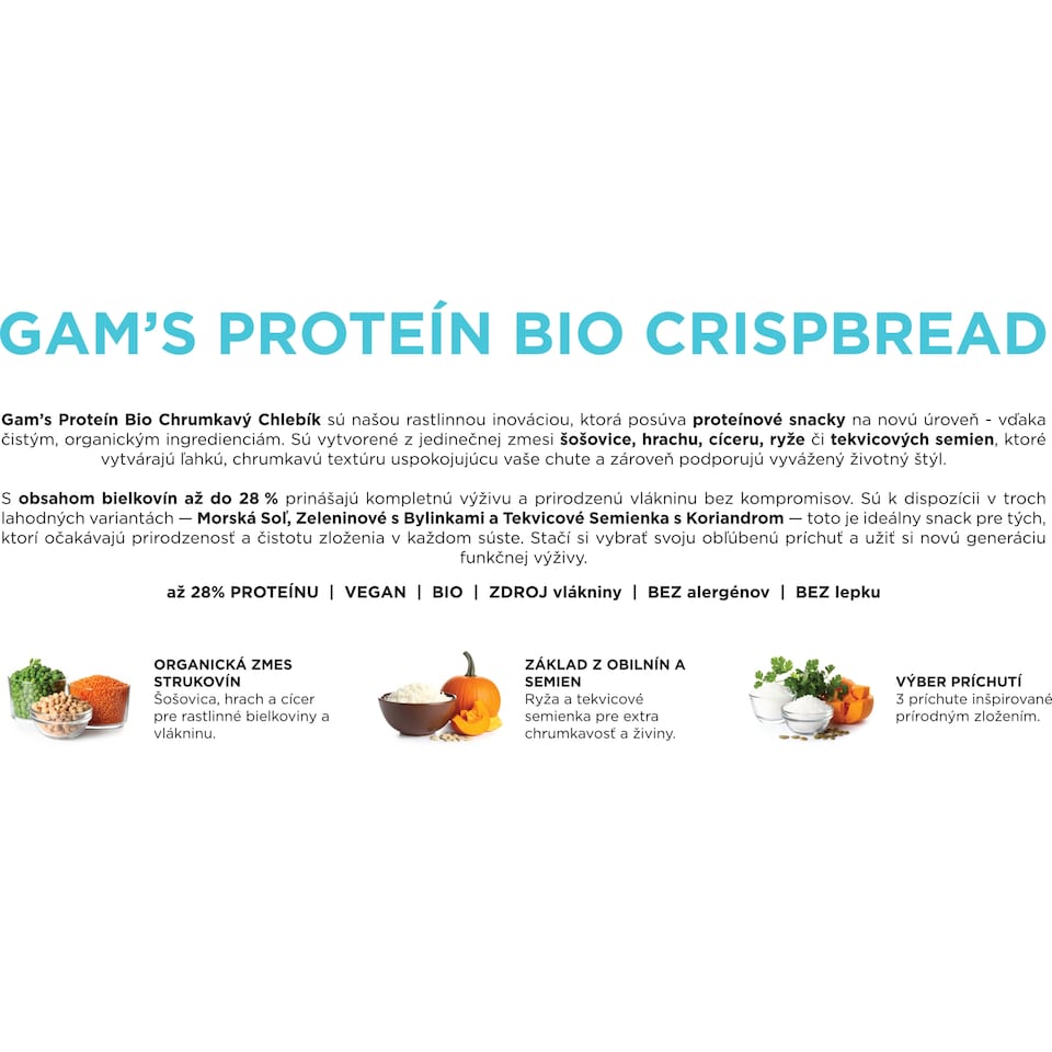 obrázok 1 z Gam's Bio proteínový vegánsky plátok s bylinkami 50 g