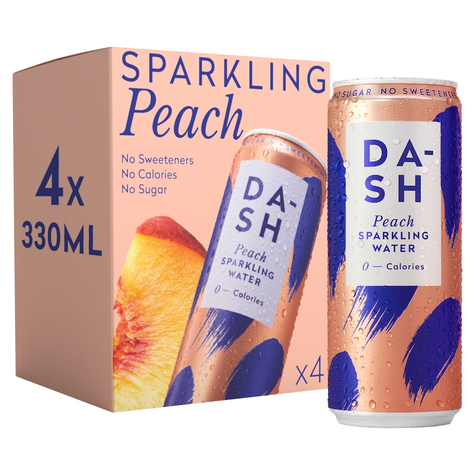 image 1 of Dash Peach Sparkling Water 4 x 330ml